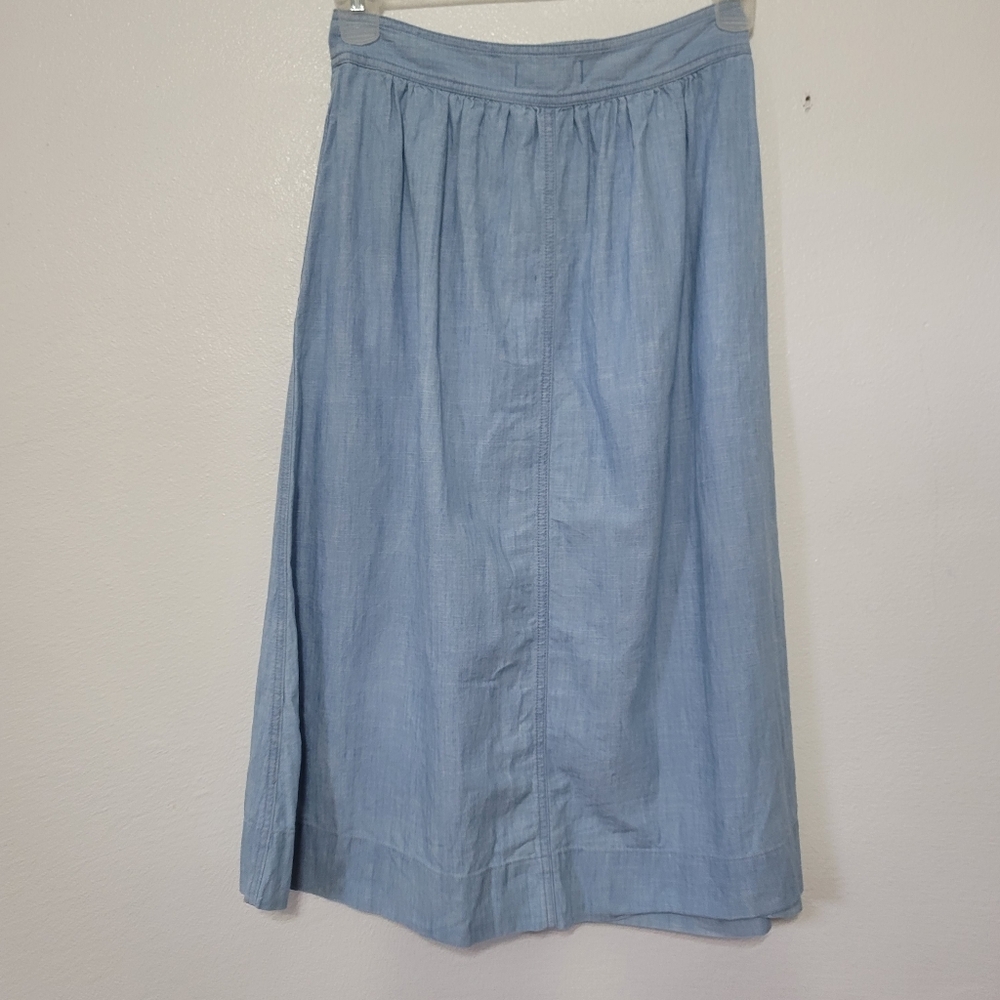 Madewell Tie Palisade Button-Front Midi Skirt - Picture 8 of 11